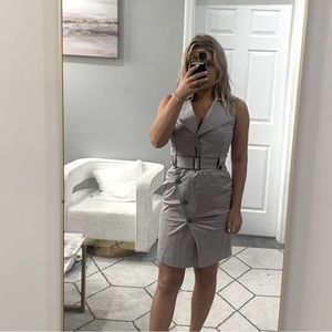 Ted Baker Gray Sleeveless Belted Mini Dress
